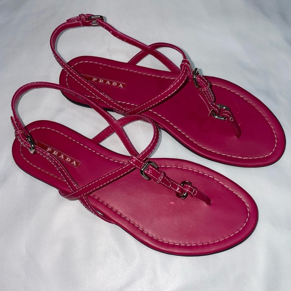 Prada Vernice Sandal in Ibisco Sz 38.5 - Picture 5 of 5